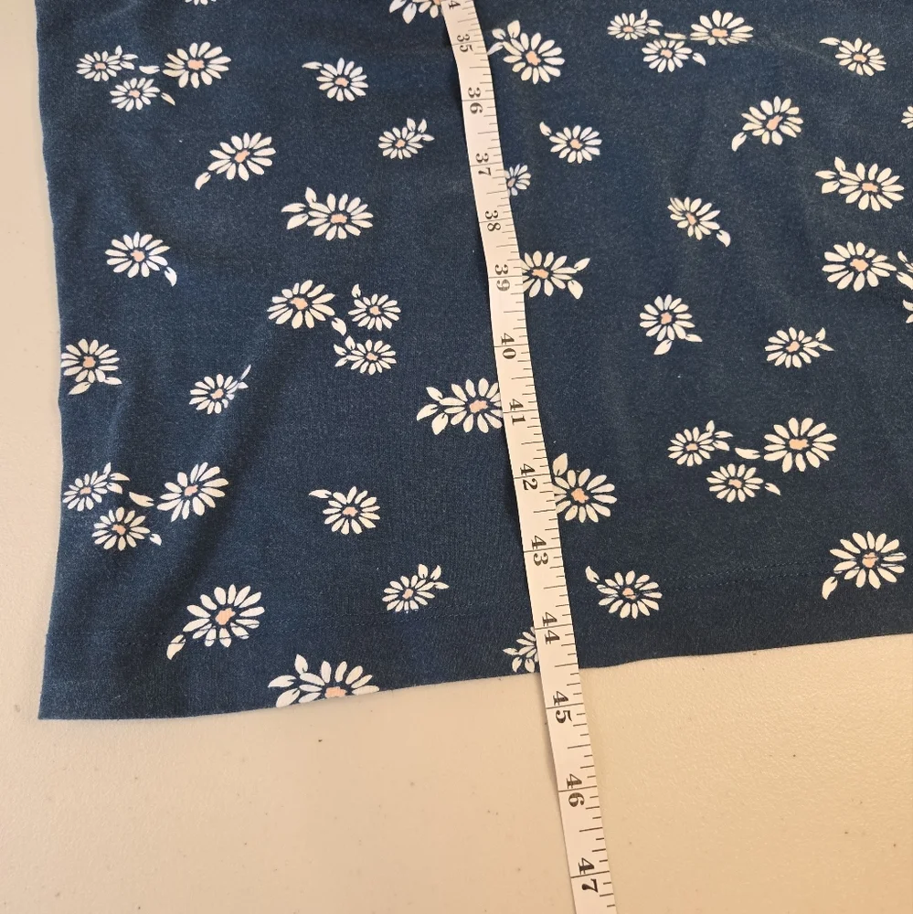 Abercrombie & Fitch Daisy Print Maxi Dress Blue Size Large